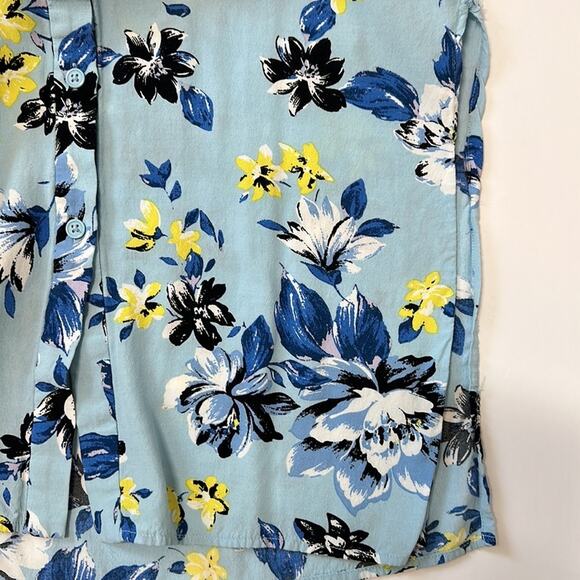 DVF Diane Von Furstenberg Vintage Floral Shirt Dress Blue Floral Size 6 - Picture 15 of 16